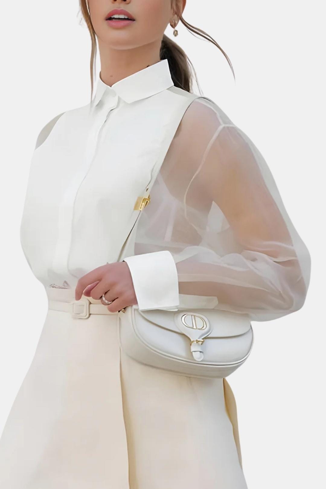Soreya | Elegante blouse, dames-top, doorschijnend, chic