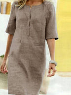 Anaïs | luchtige katoen midi jurk casual dames