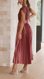 Maria | Elegante geplooid maxi jurk vloeiend chic