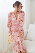 Lara | elegante midi jurk bloemenprint romantisch