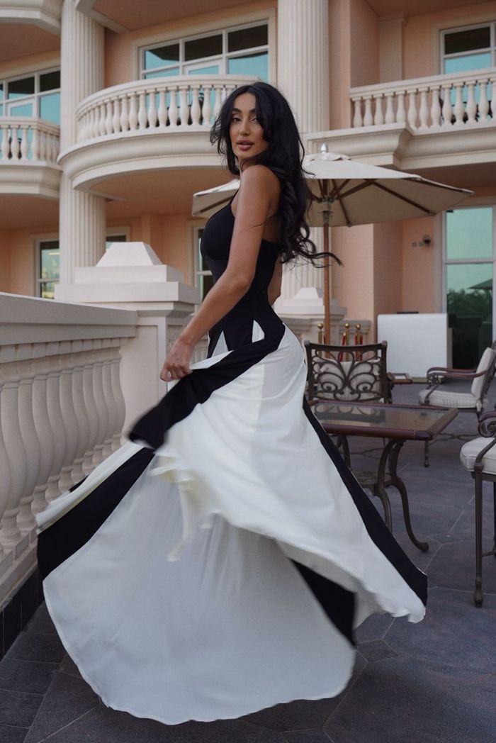 Faye | Kanten maxi jurk paneelsnit elegant bruiloft