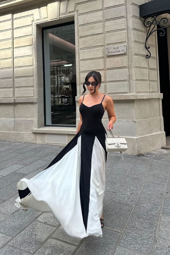 Faye | Kanten maxi jurk paneelsnit elegant bruiloft