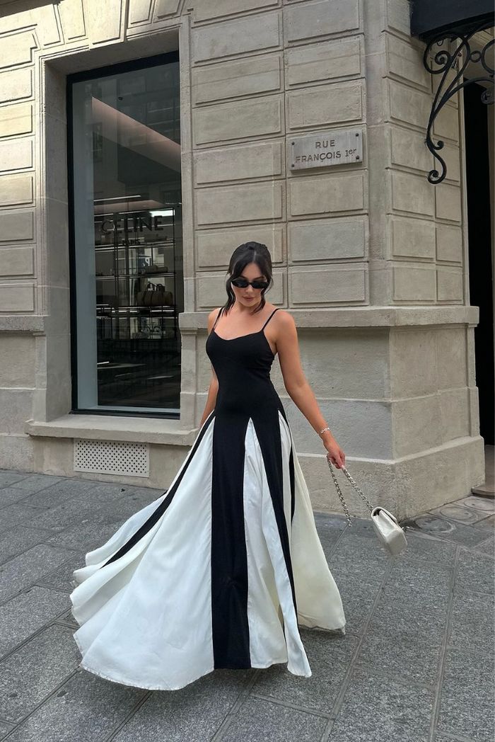 Faye | Kanten maxi jurk paneelsnit elegant bruiloft