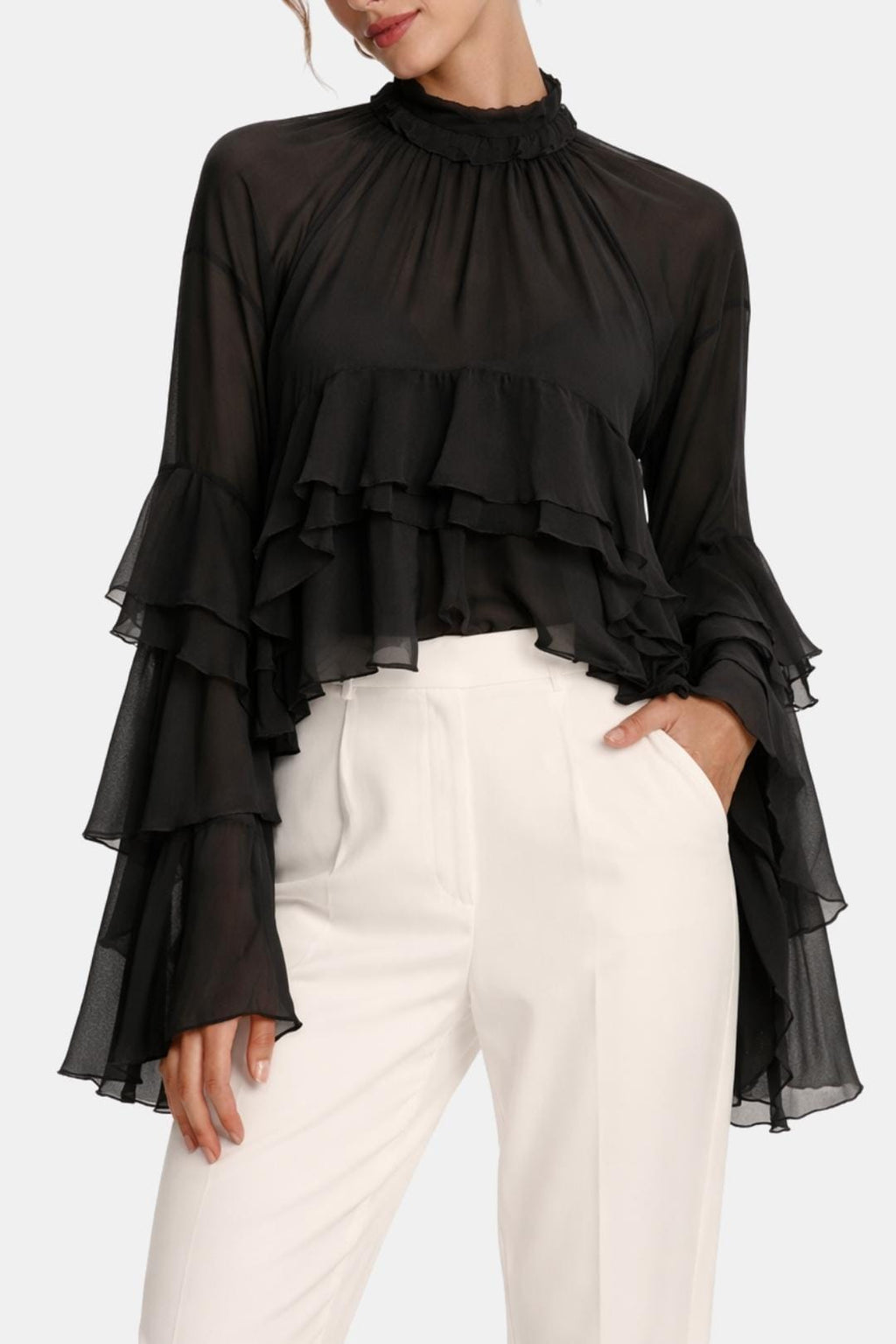 Zavina | Elegant Blouse Dames Top Ruffle Chic