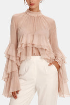 Zavina | Elegant Blouse Dames Top Ruffle Chic