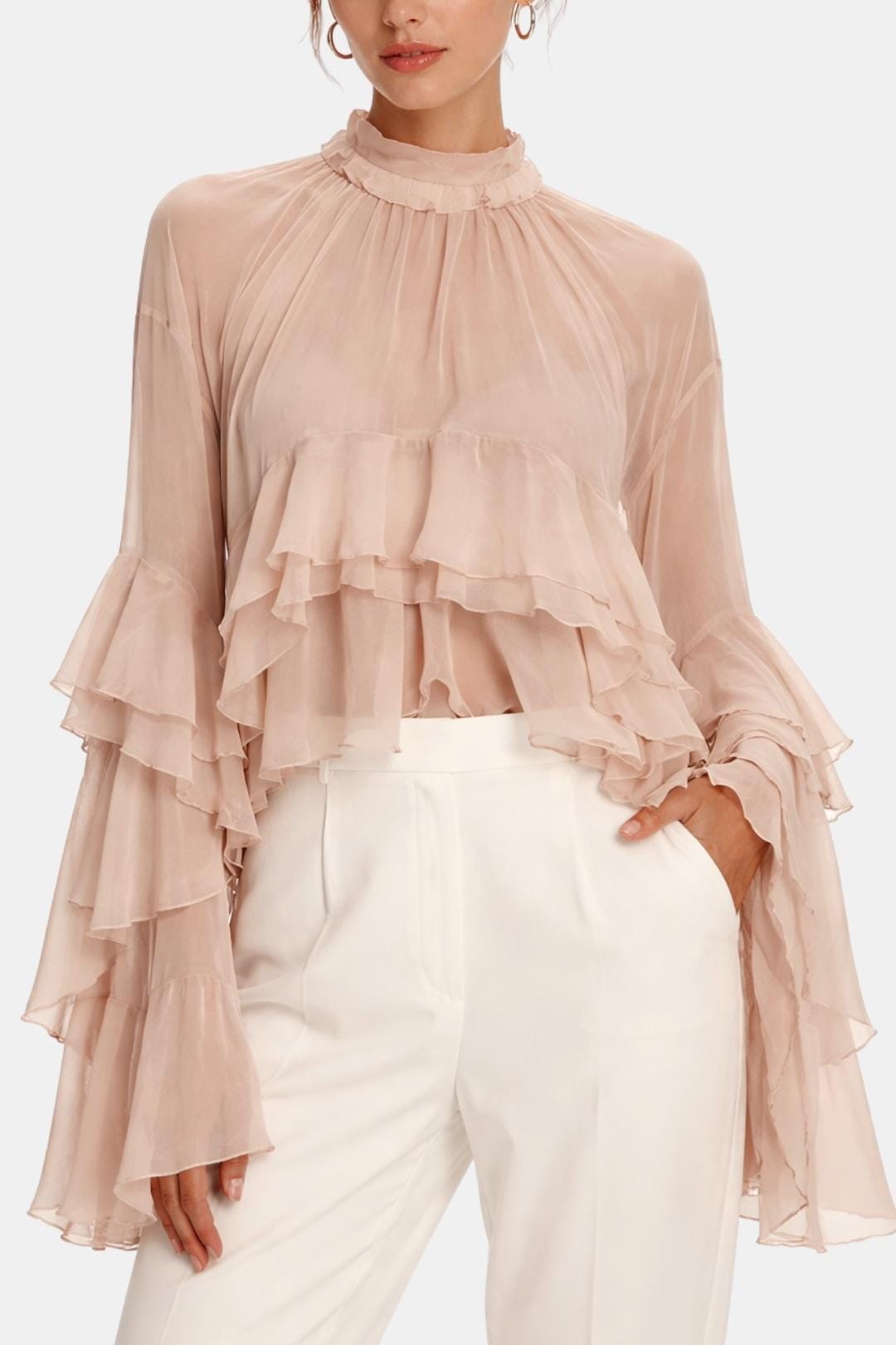 Zavina | Elegant Blouse Dames Top Ruffle Chic