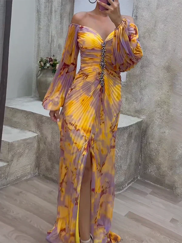 Adelaide | Kanten maxi jurk v-hals elegant bruiloft