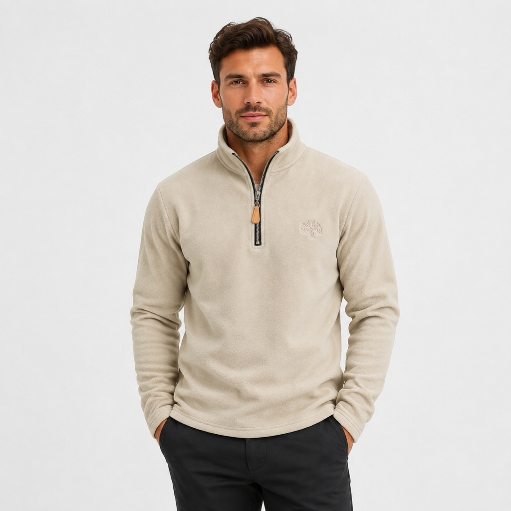 Men’s Fleece Half-Zip Pullover – Warm Stand Collar Outdoor Sweatshirt