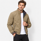 Men’s Reversible Utility Jacket – Stand Collar Casual Zip-Up Coat