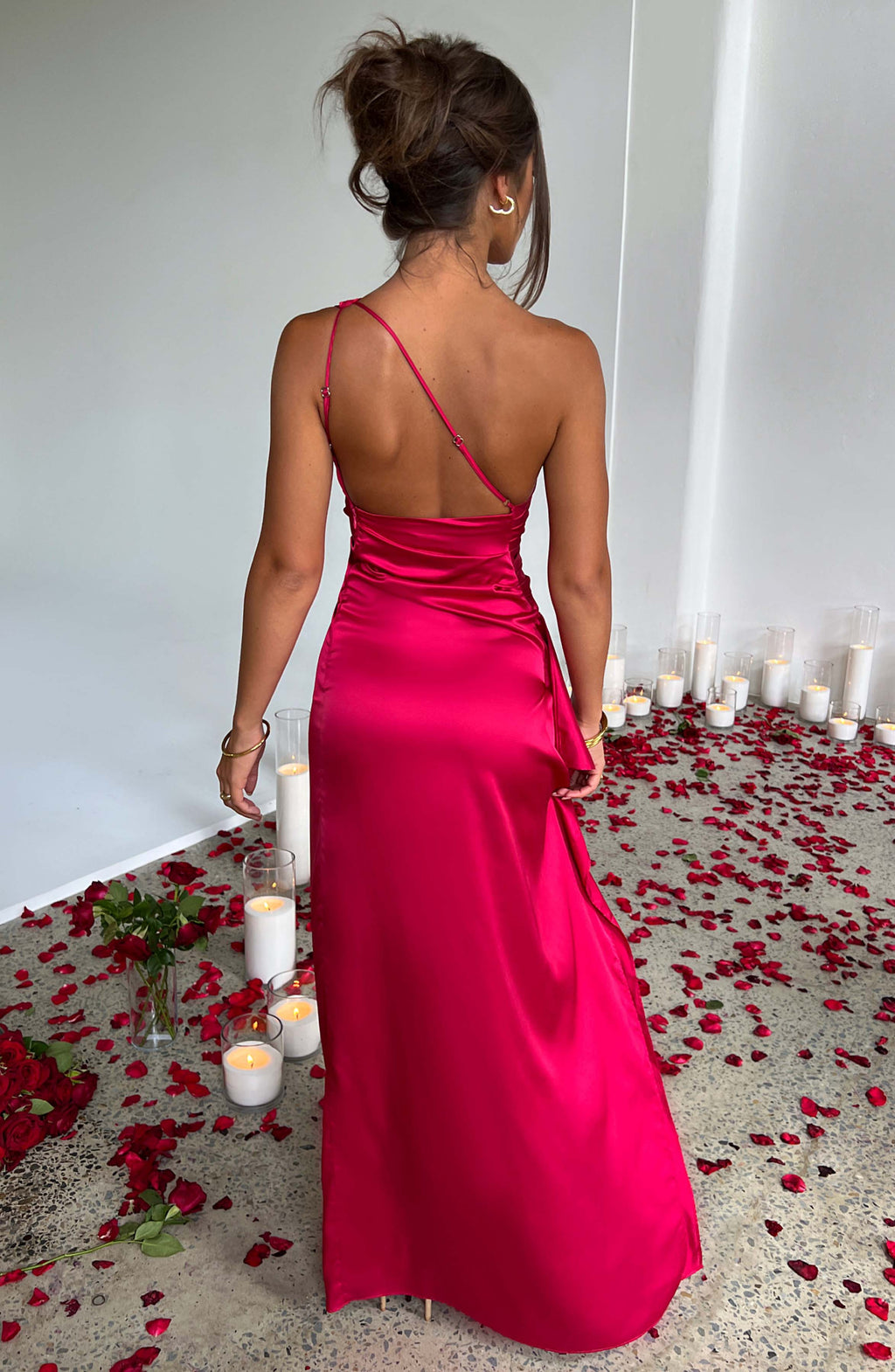 Celeste | Satijnen één schouder bodycon jurk elegant