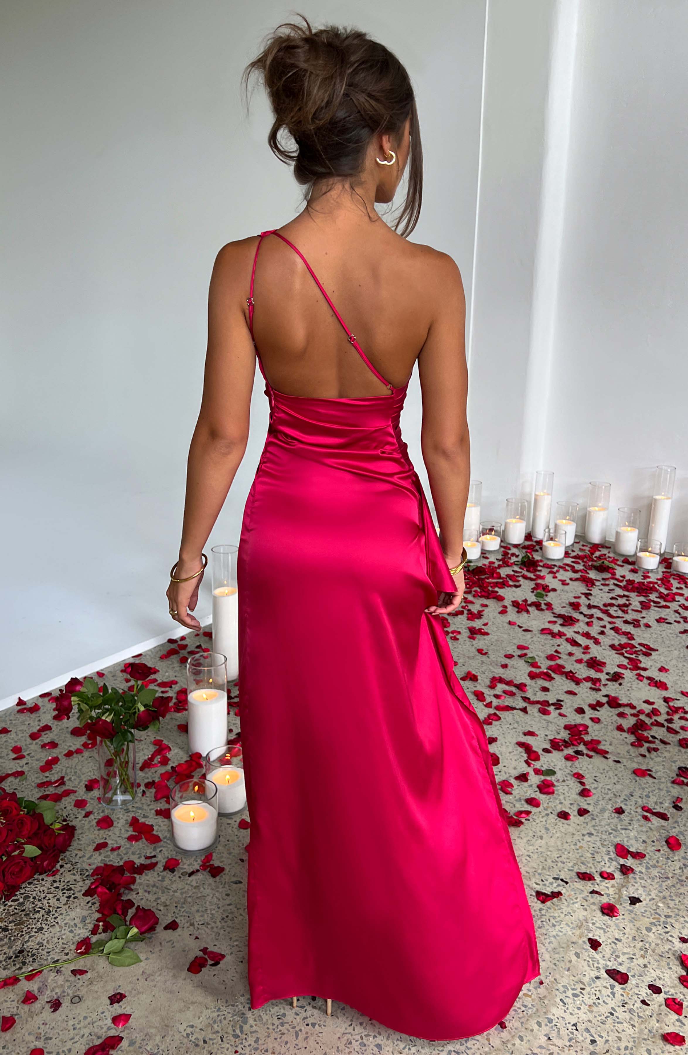 Celeste | Satijnen één schouder bodycon jurk elegant