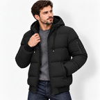 Men’s Winter Plush Hooded Jacket – Thick Warm Zip-Up Outdoor Coat
