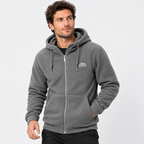 Men's Thickened Polar Fleece Hooded Cardigan Jacket