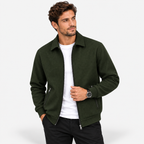 Men’s Waffle Full-Zip Jacket – Lightweight Casual Athletic Lapel Coat