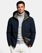 Men’s Italian-Inspired Hooded Jacket – Warm Slim-Fit Business Casual Coat