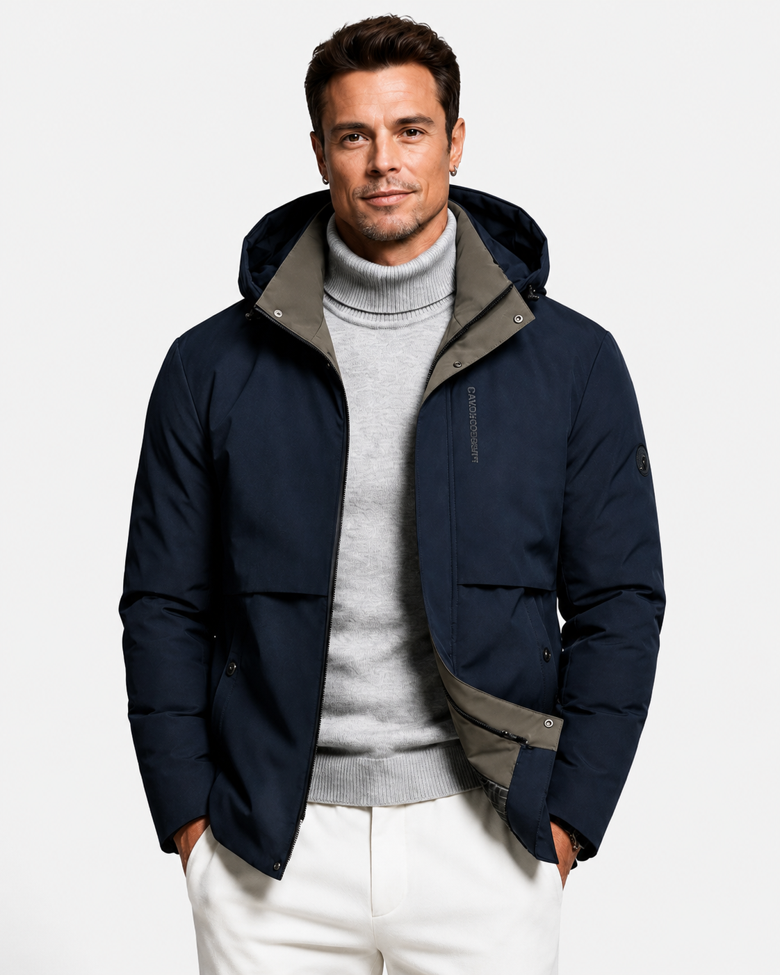 Men’s Italian-Inspired Hooded Jacket – Warm Slim-Fit Business Casual Coat