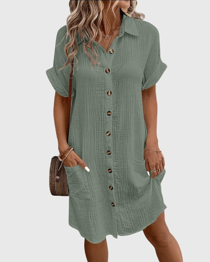 Caroline | luchtige midi blousejurk casual
