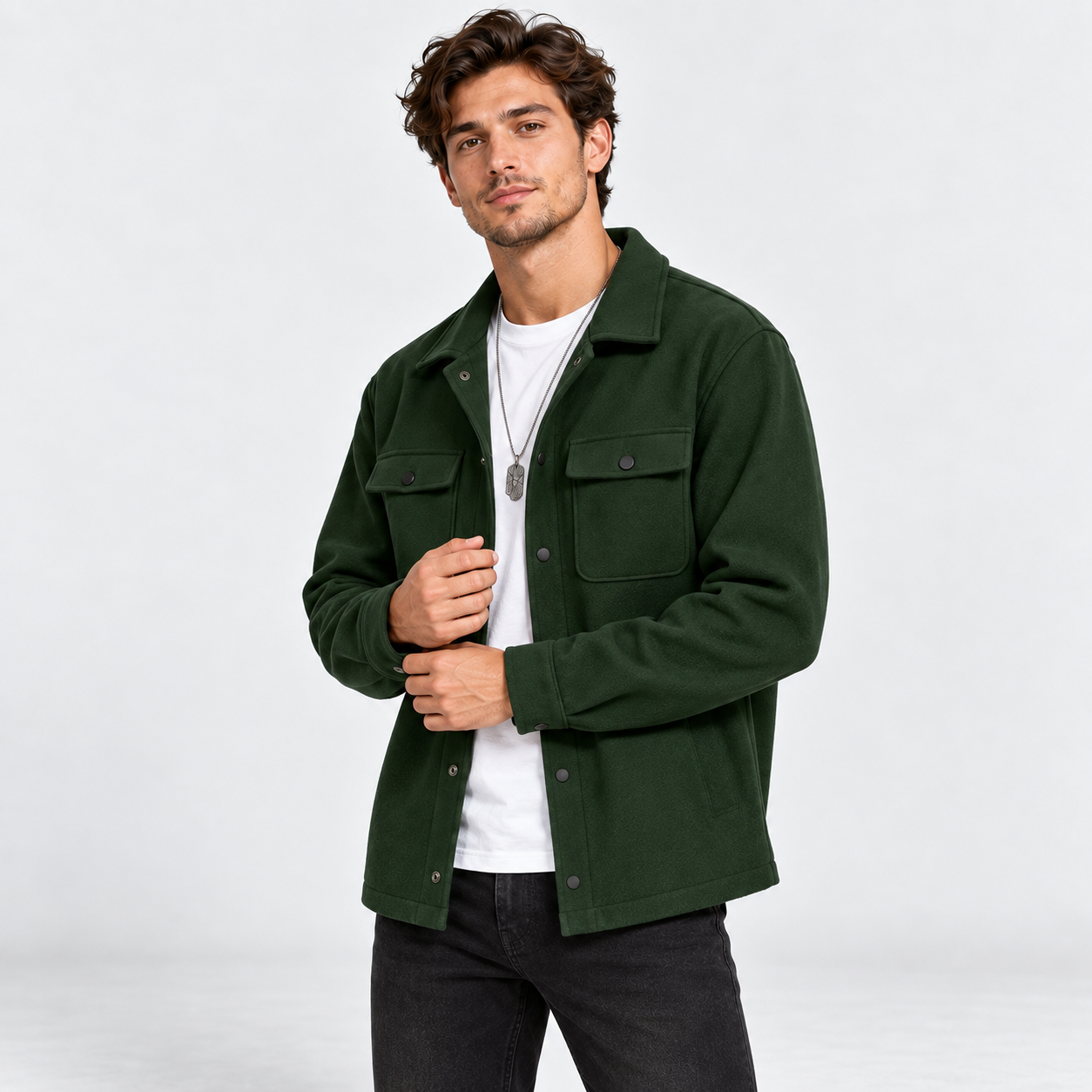 Men’s Corduroy Casual Jacket – Solid Color Sporty Everyday Coat