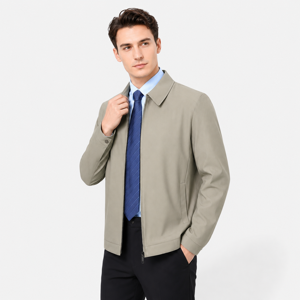 Men's Executive Lapel Zip-Pocket Jacket