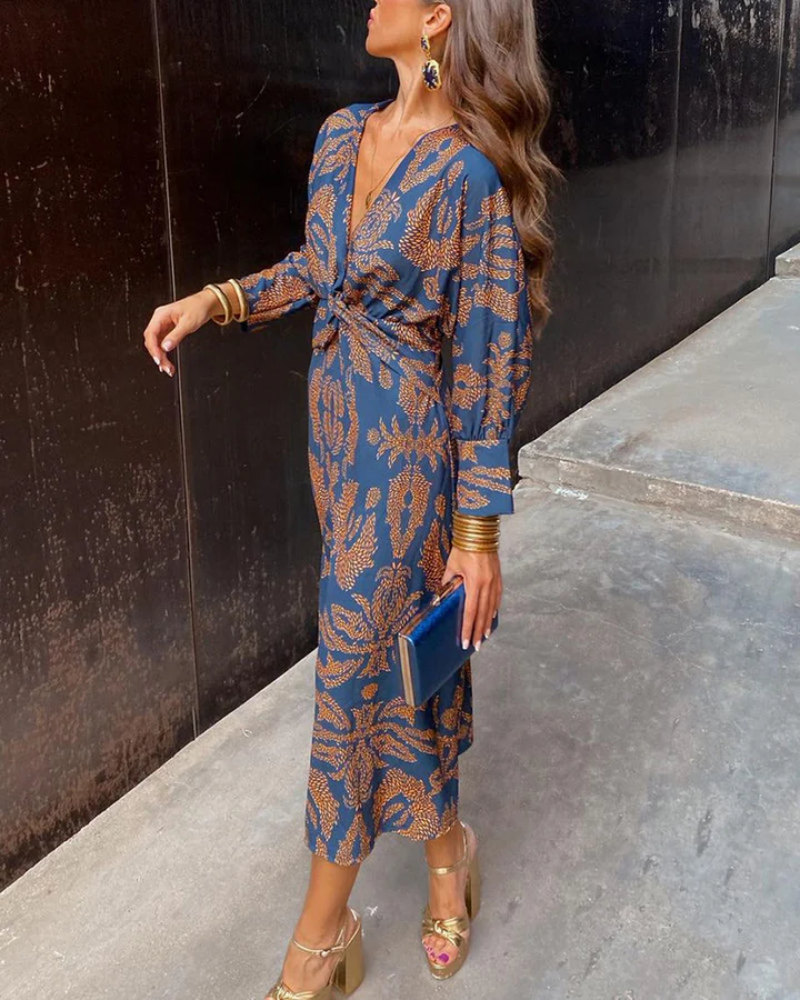 Julie | Elegante maxi jurk lange mouwen avond