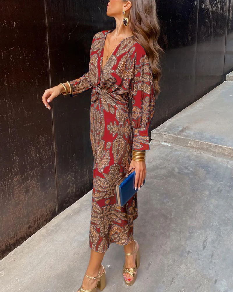 Julie | Elegante maxi jurk lange mouwen avond