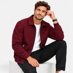 Men’s Waffle Full-Zip Jacket – Lightweight Casual Athletic Lapel Coat
