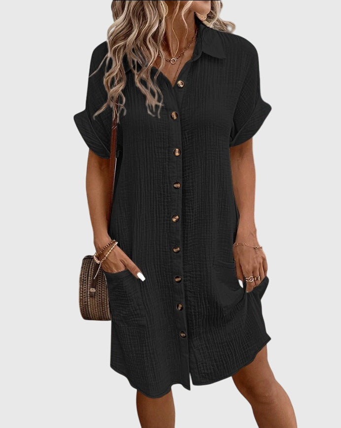 Caroline | luchtige midi blousejurk casual