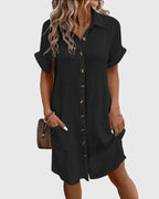 Caroline | luchtige midi blousejurk casual