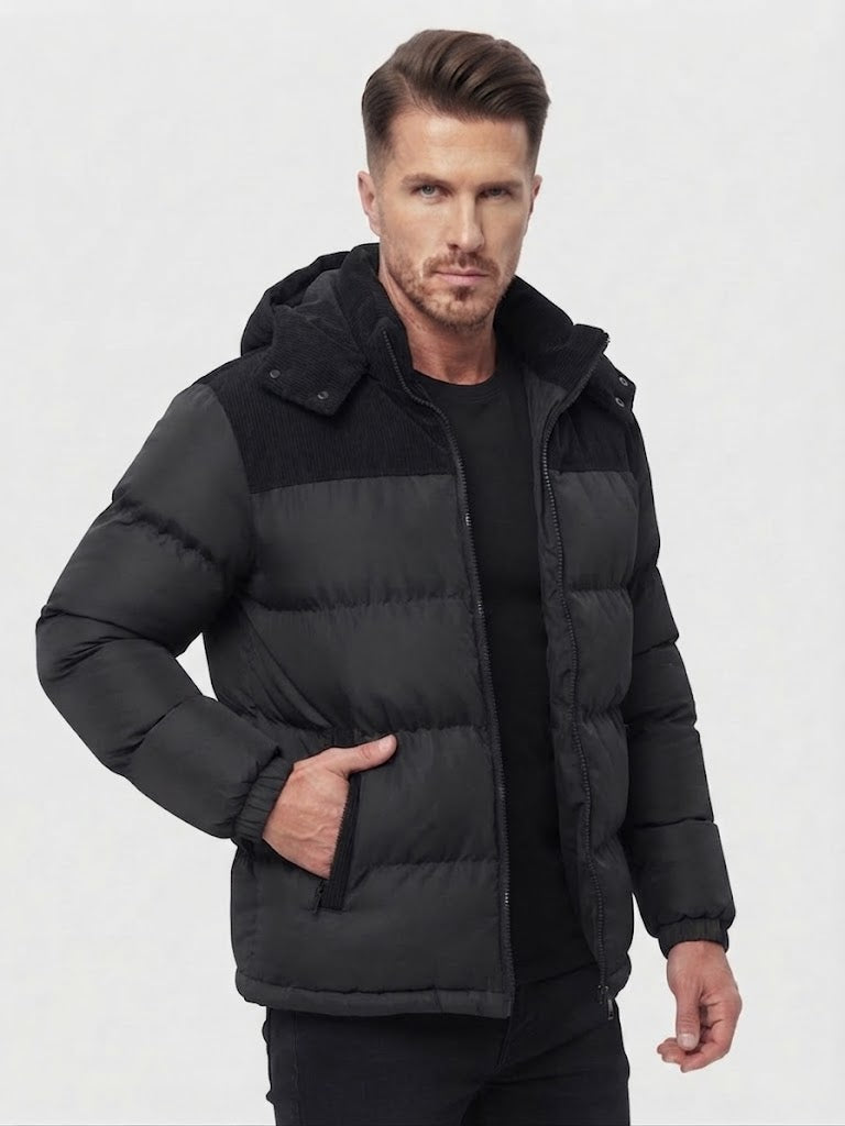 Men’s Warm Hooded Winter Jacket – Thickened Windproof Casual Outerwear