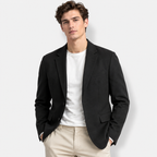 Men’s Plus-Size Cotton-Linen Single-Breasted Blazer