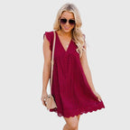 Noa | comfortabel zomer mini jurk v hals