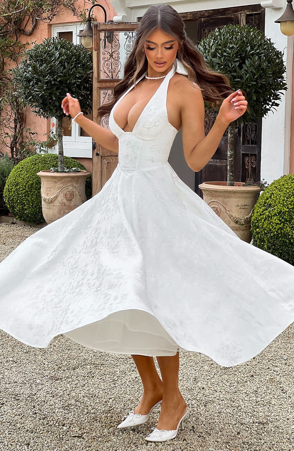 Hailey | Halter midi jurk elegant bruiloft