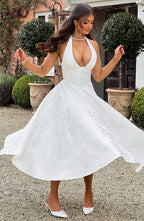 Hailey | Halter midi jurk elegant bruiloft
