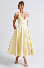 Hailey | Halter midi jurk elegant bruiloft