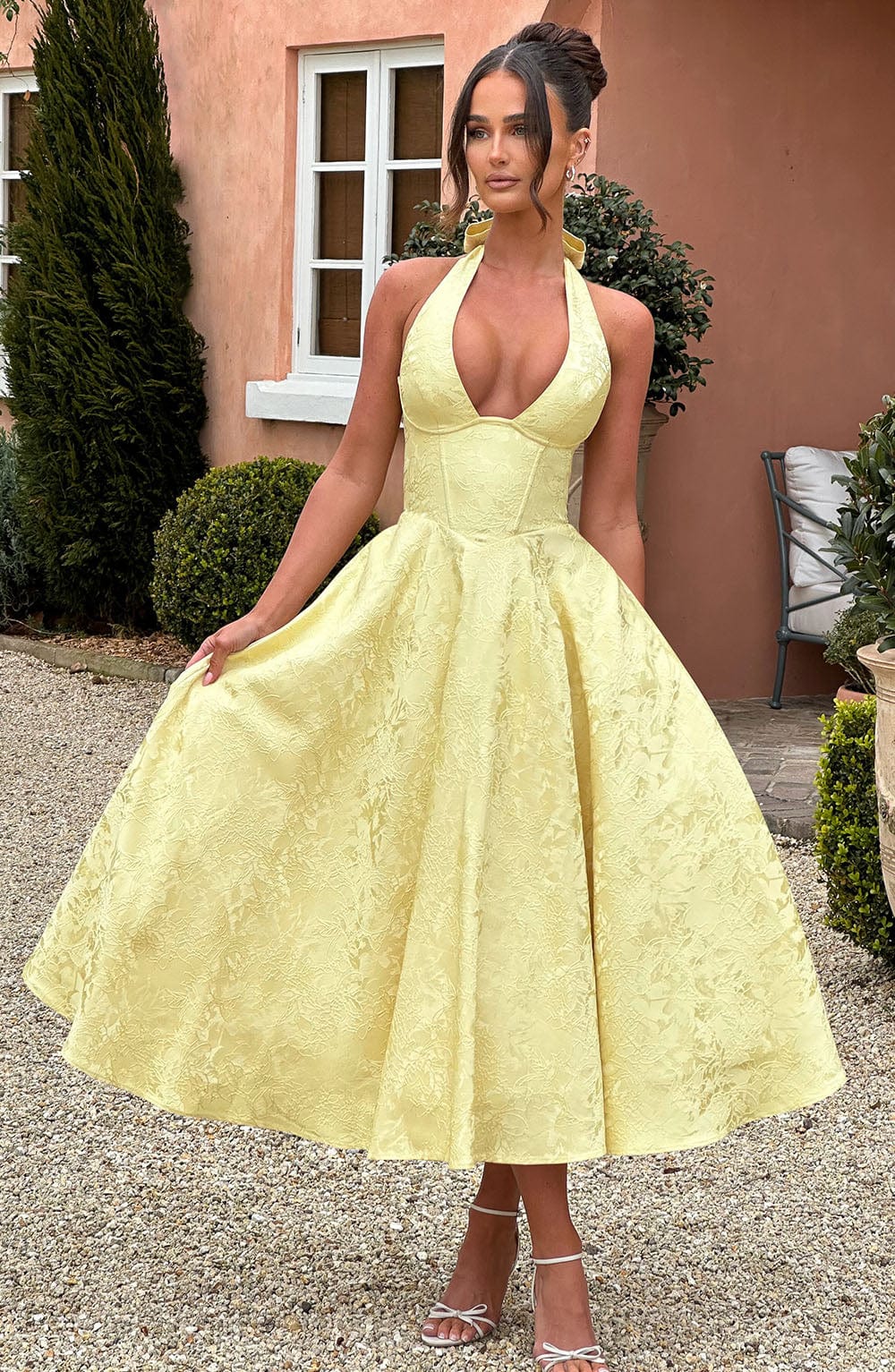 Hailey | Halter midi jurk elegant bruiloft