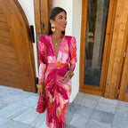 Anastasia | Elegante wikkel maxi jurk avond bruiloft