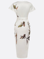 Julianne | Elegante wikkel maxi jurk print getailleerd