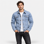 Men’s Vintage Slim-Fit Denim Jacket – Casual Lapel Jean Coat