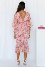 Julia | Bloemen maxi jurk vloeiend avond feest