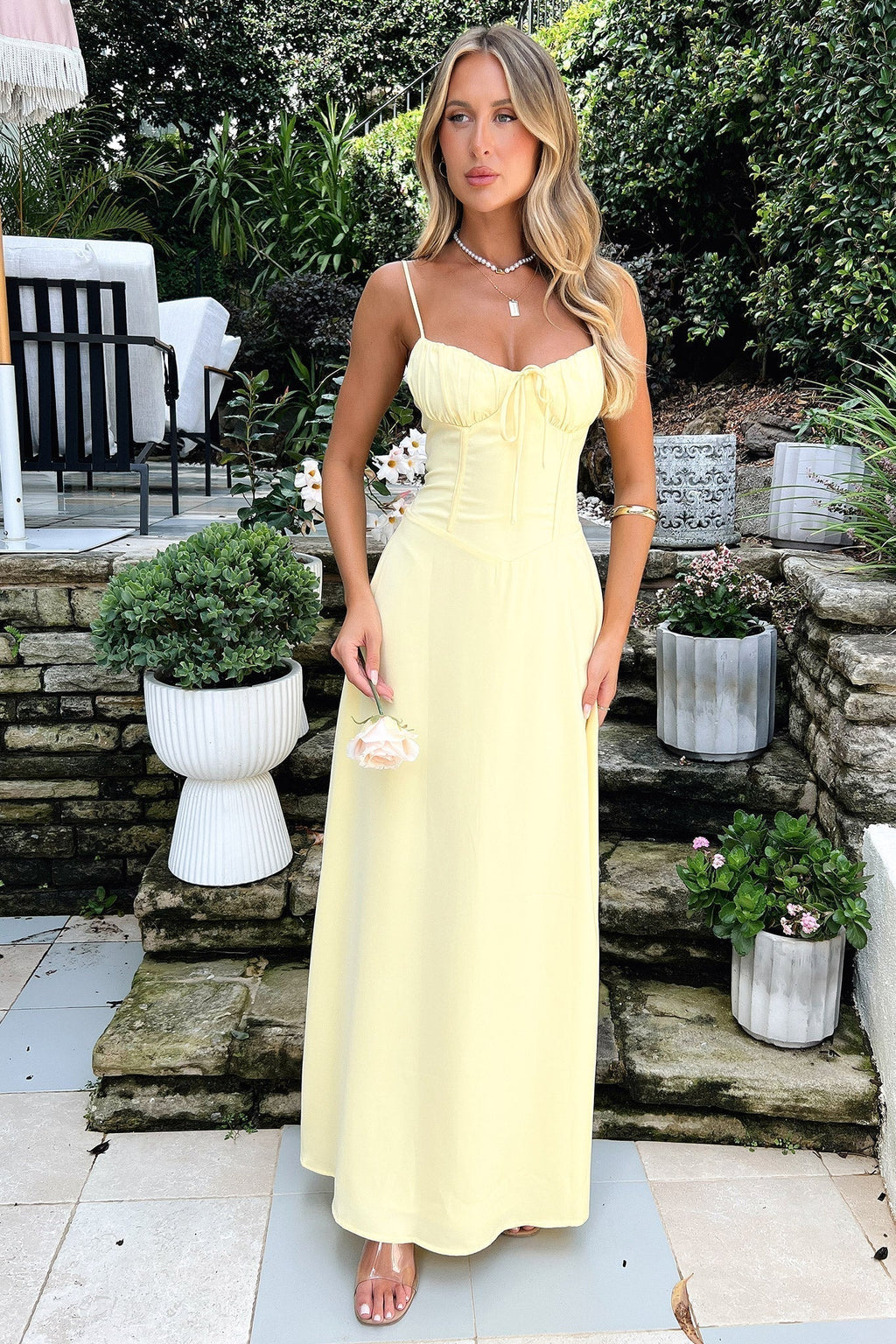 Valentina | Wikkel maxi jurk spaghettibandjes avond