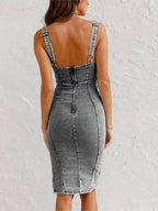 Kyomi | jeansjurk verstelbare bandjes denim casual