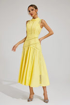 Lily | Mouwloze kant midi jurk elegant bruiloft