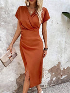 Lydia | Wikkel midi jurk v-hals modern bruiloft